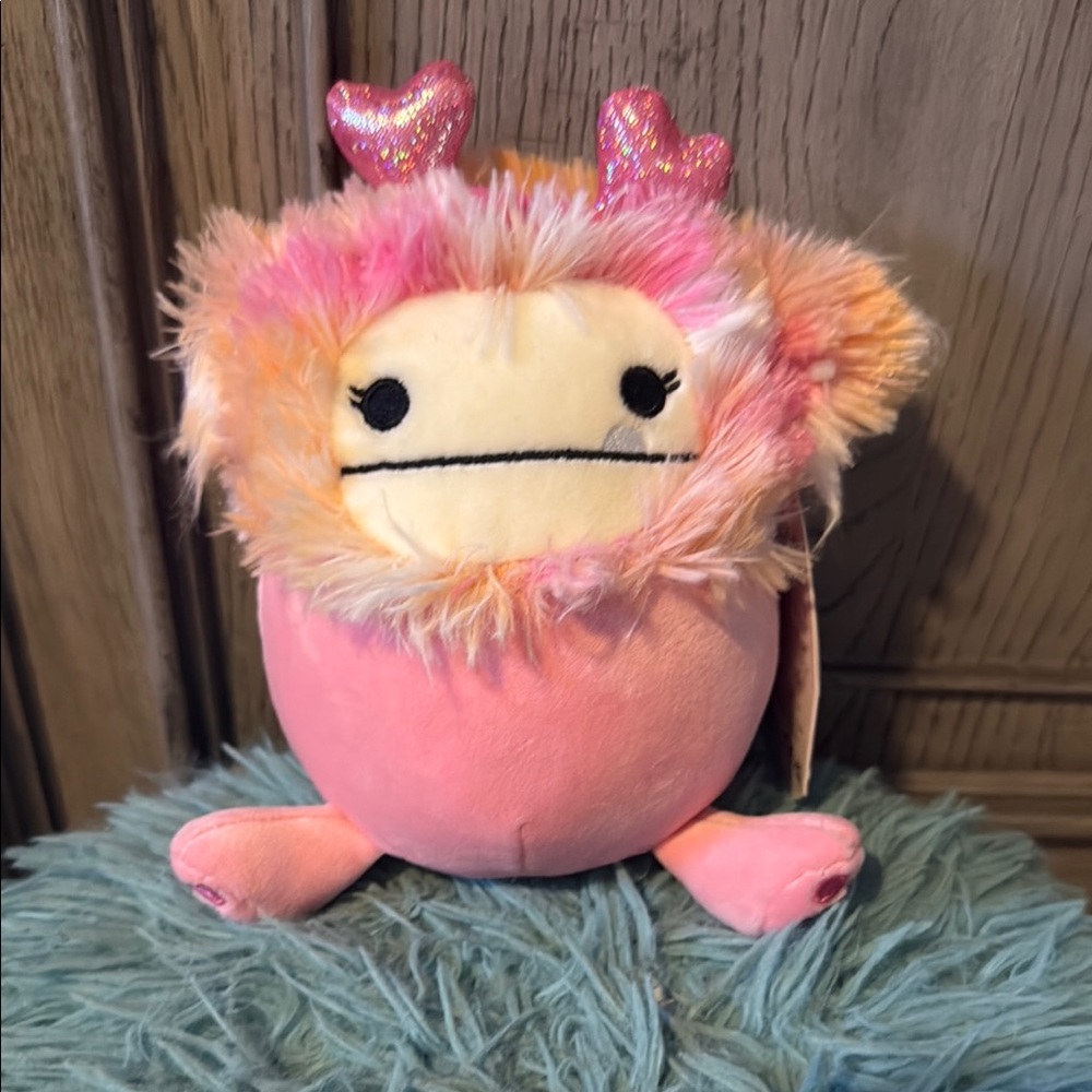 Pink Plush Toy with Heart Accents